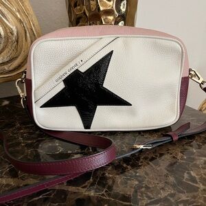Golden Goose Star Made in Italy Soft-Grain Leather Crossbody Bag.